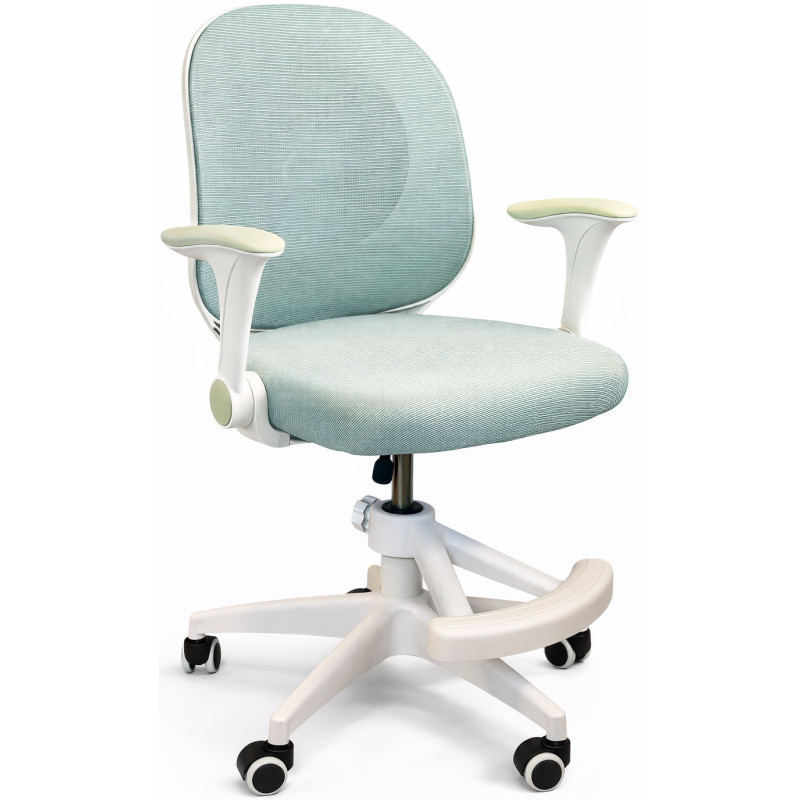 Крісло обертове дитяче з підставкою для ніг PERFECT KIDS ASTRONAUT GREEN Perfect Home Зелений (PFH-092114)