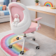 Крісло обертове дитяче з підставкою для ніг PERFECT KIDS ASTRONAUT PINK Perfect Home Рожевий (PFH-092115) - фото 1