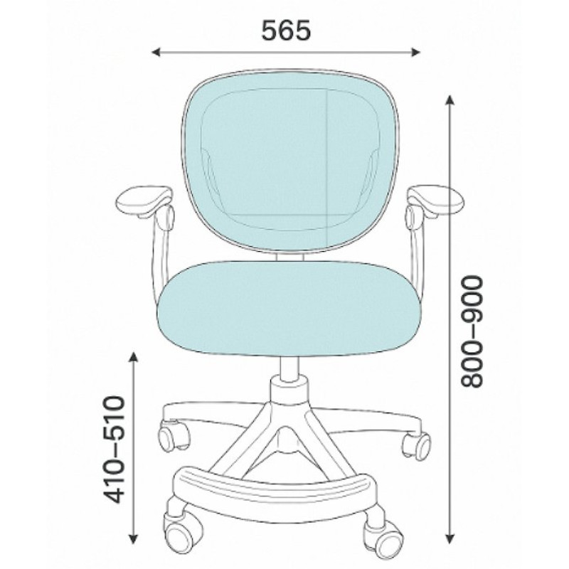 Крісло обертове дитяче з підставкою для ніг PERFECT KIDS BLUE Perfect Home Блакитний (PFH-092116)