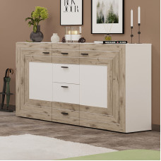 Комод 2Д4Ш Сокме Джейкоб 160x90x40,2 Дуб викинг/Белый (SKM-081284)