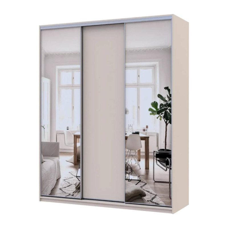 Шафа-купе Doros Сіті Лайт Кашемір 1 ДСП / 2 дзеркала 180х60х225 (DRS-011804)