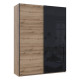 Шкаф купе Doros G-Caiser Дуб Эвок 1 ДСП / 1 Стекло / 3 части 180х60х240 (DRS-011577) - фото 4