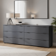 Комод Doros Рон 9 Графит 6 Ящичков 160х38х62 (DRS-011778) - фото 1