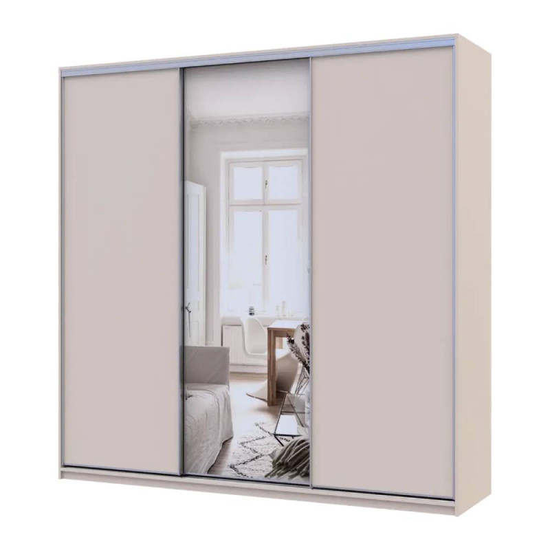 Шкаф купе Doros Сити Лайт Кашемир 2 ДСП/1 зеркало 225х60х225 (DRS-011809)