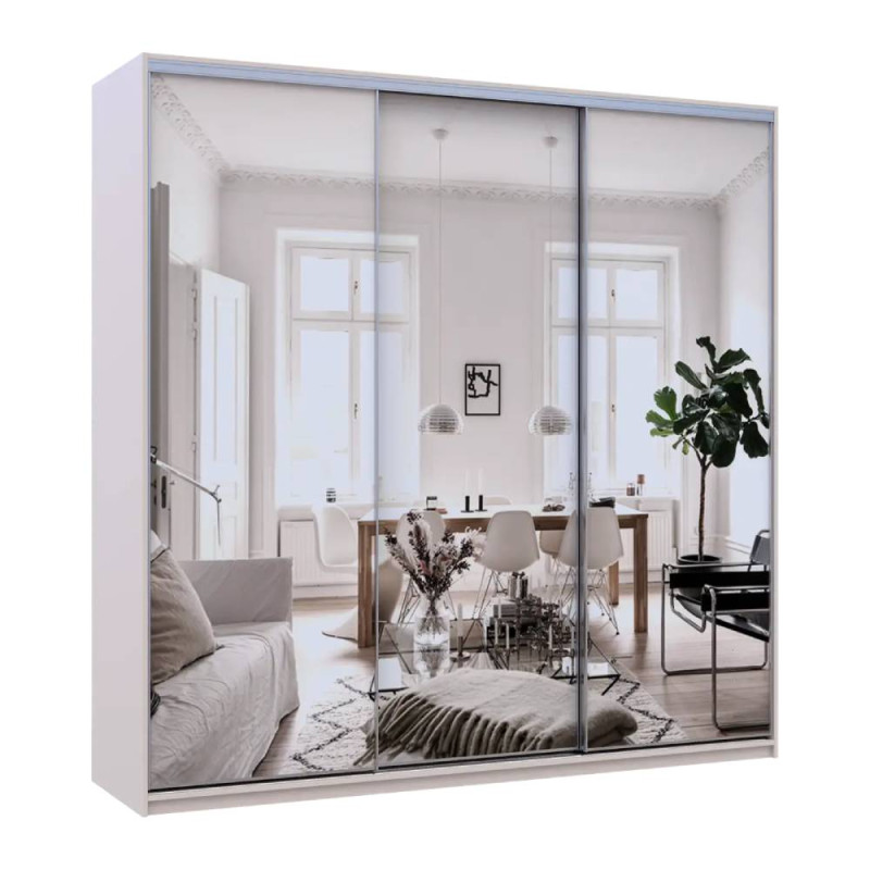Шафа-купе Doros Сіті Лайт Кашемір 3 дзеркала 225х60х225 (DRS-011811)