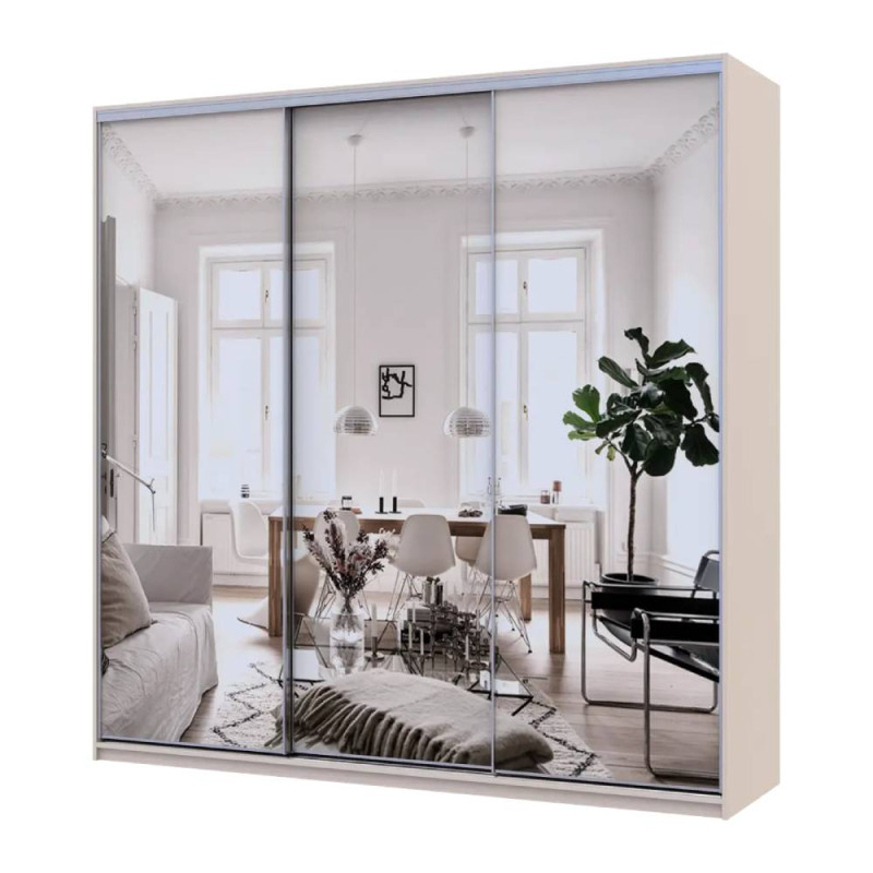 Шафа-купе Doros Сіті Лайт Кашемір 3 дзеркала 225х60х225 (DRS-011811)
