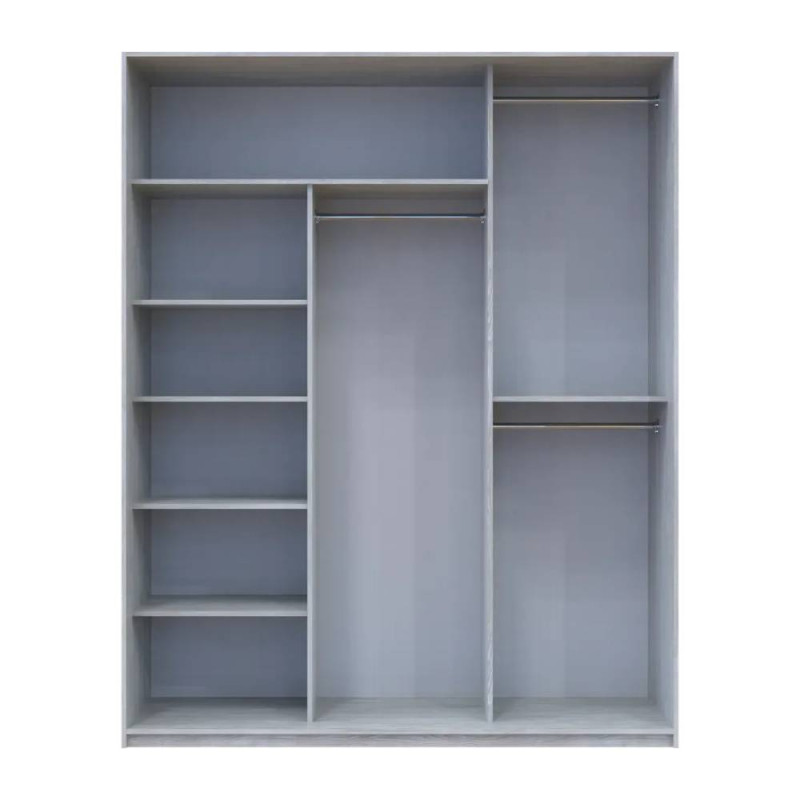 Шкаф купе Doros Сити Лайт Сосна Натти 1 ДСП / 2 зеркала 225х60х225 (DRS-011972)