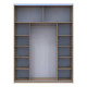 Шкаф купе Doros G-Caiser Дуб Эвок 2 Стекла / 3 части 180х60х240 (DRS-011574) - фото 5