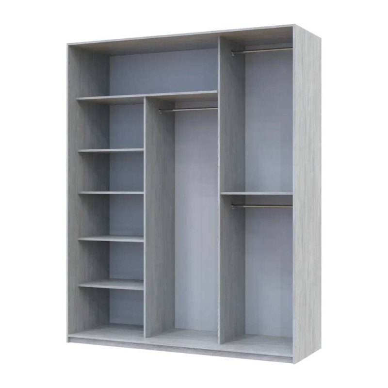 Шкаф купе Doros Сити Лайт Сосна Натти 2 ДСП / 1 зеркало 225х60х225 (DRS-011973)